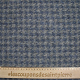 100% Laine bouillie mini carreaux bleus sur fond gris