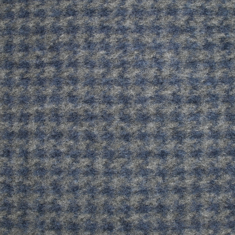 100% Laine bouillie mini carreaux bleus sur fond gris