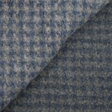 100% Laine bouillie mini carreaux bleus sur fond gris