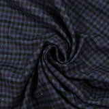 Flanelle de laine mélangée à carreaux fond marine