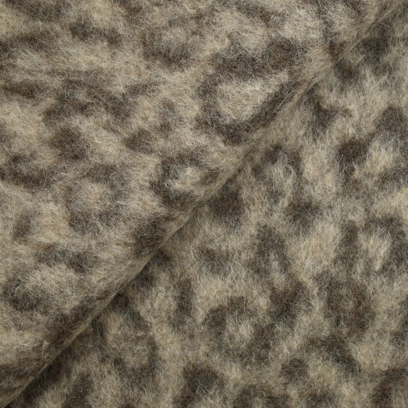 Laine mélangée cardée graou léopard marron et écru