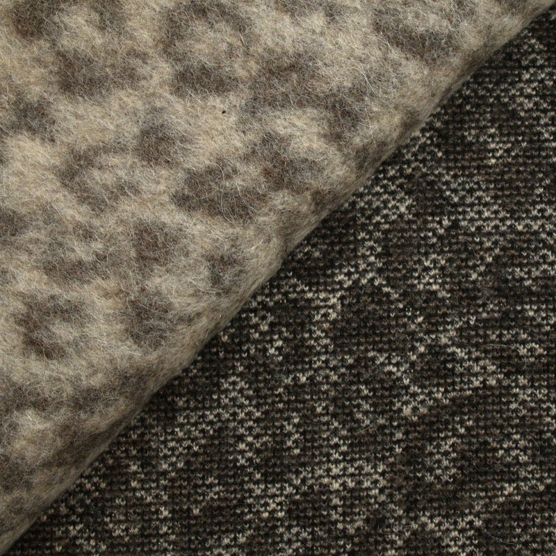Laine mélangée cardée graou léopard marron et écru