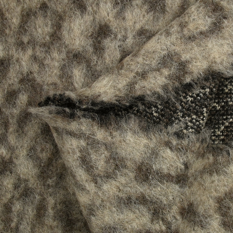 Laine mélangée cardée graou léopard marron et écru