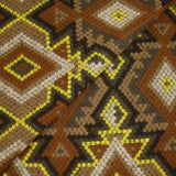 Laine mélangée fantaisie aztèque marron et jaune fluo