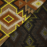 Laine mélangée fantaisie aztèque marron et jaune fluo