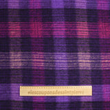 100% Laine bouillie à carreaux magenta et violet