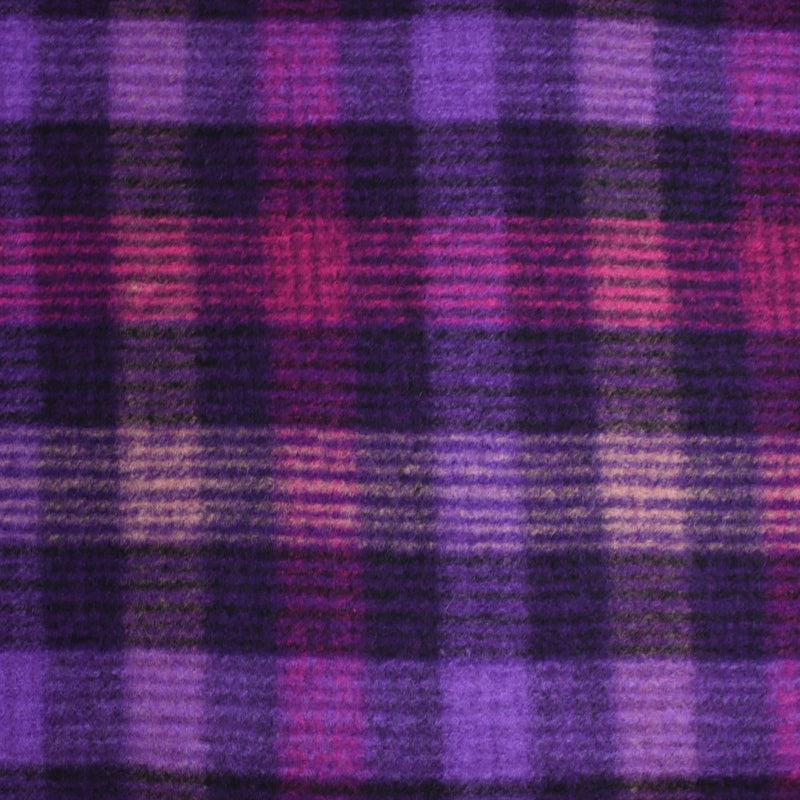 100% Laine bouillie à carreaux magenta et violet