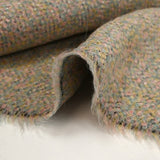 Laine mélangée bouclette pastel fond chevron écru et noir