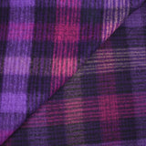 100% Laine bouillie à carreaux magenta et violet