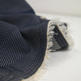 Jacquard jeans in navy linen blend