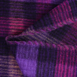 100% Laine bouillie à carreaux magenta et violet