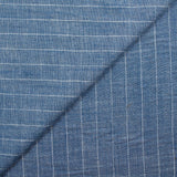 Polyviscose et lin rayé Maud fond bleu jeans