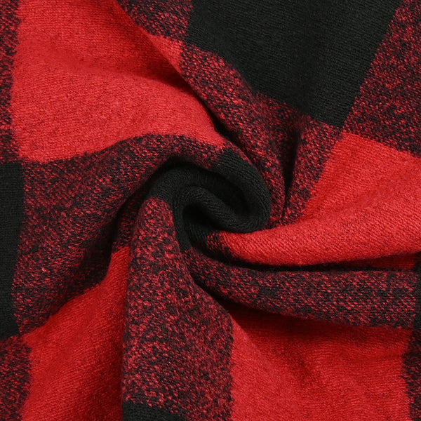 Lainage polyester à carreaux rouge et noir