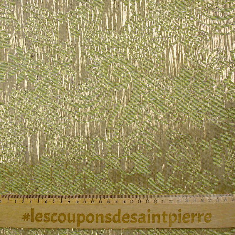 Brocart lamé Faustine doré et vert