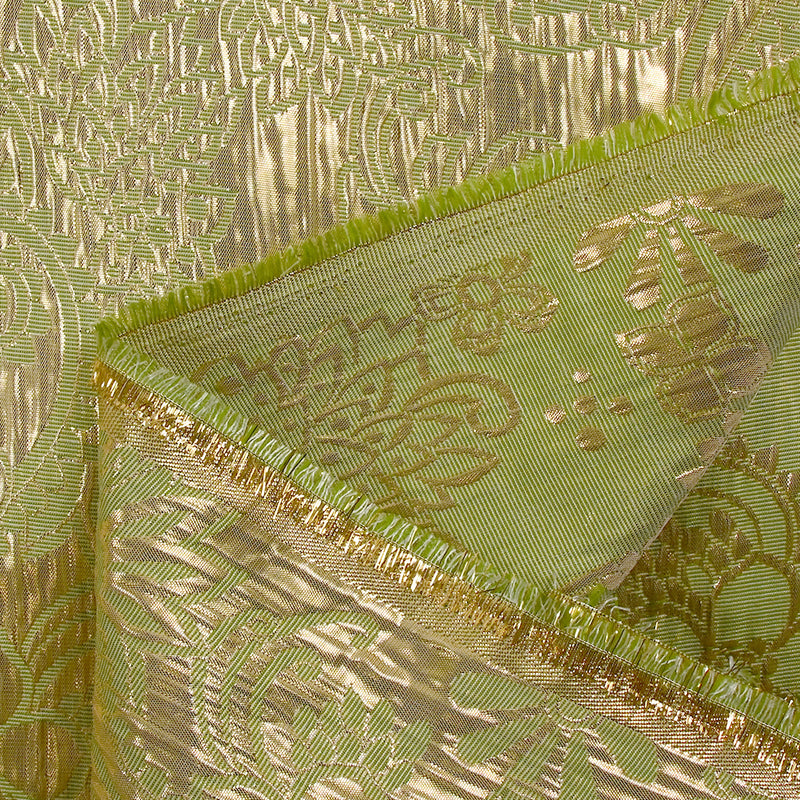 Brocart lamé Faustine doré et vert