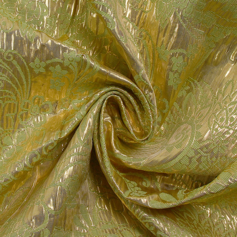 Brocart lamé Faustine doré et vert
