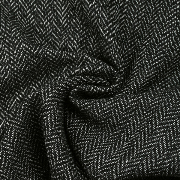 100% Laine chevrons 20mm noir et blanc