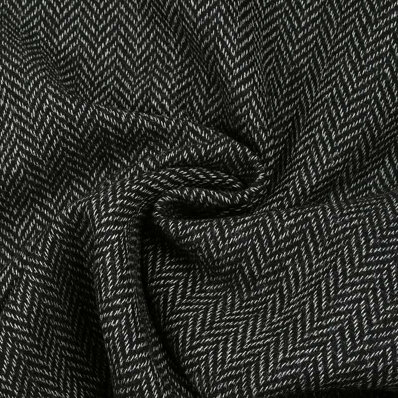 100% Laine chevrons 20mm noir et blanc