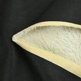 Simili cuir noir envers sherpa fausse fourrure mouton écru