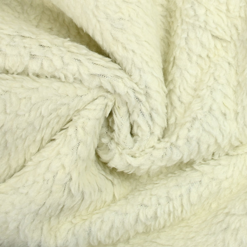 Simili cuir noir envers sherpa fausse fourrure mouton écru