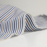Coton tissé-teint rayé camel et bleu