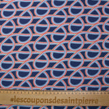 Viscose printed rainbow swirl navy background