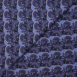 Viscose imprimée éventail indigo et bleu