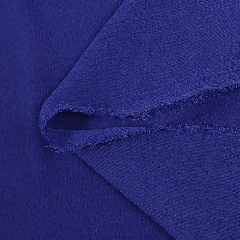 Mousseline crinkle bleu roi