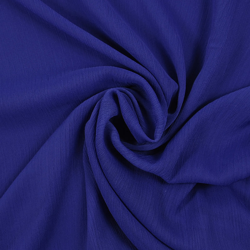 Mousseline crinkle bleu roi