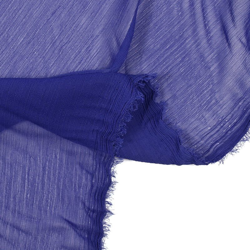 Mousseline crinkle bleu roi