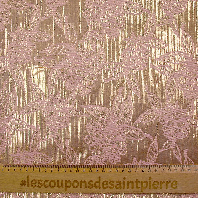 Brocart lamé Constance doré et rose