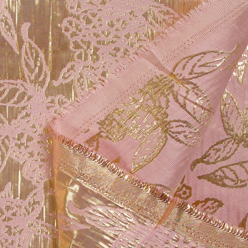 Brocart lamé Constance doré et rose