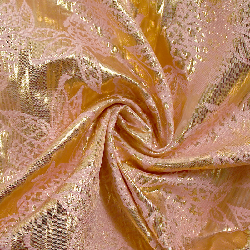 Brocart lamé Constance doré et rose