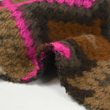 Laine mélangée fantaisie aztèque marron et magenta fluo
