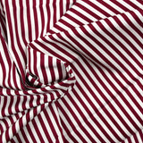 Popeline de coton imprimée Lina rayée 5mm bordeaux