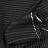 Black striped fitted wool wool fabric