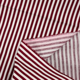 Popeline de coton imprimée Lina rayée 5mm bordeaux