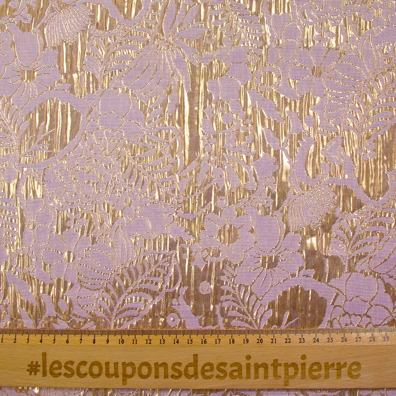 Brocart lamé Pénélope doré et lilas