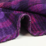 100% Laine bouillie à carreaux magenta et violet