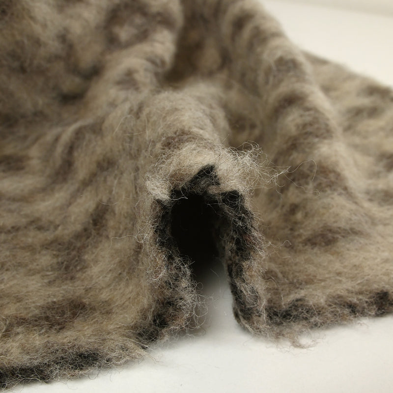 Laine mélangée cardée graou léopard marron et écru