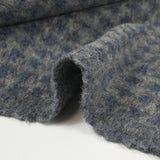 100% Laine bouillie mini carreaux bleus sur fond gris