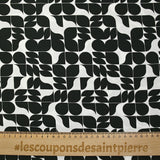 Viscose printed Bauhaus black on white background