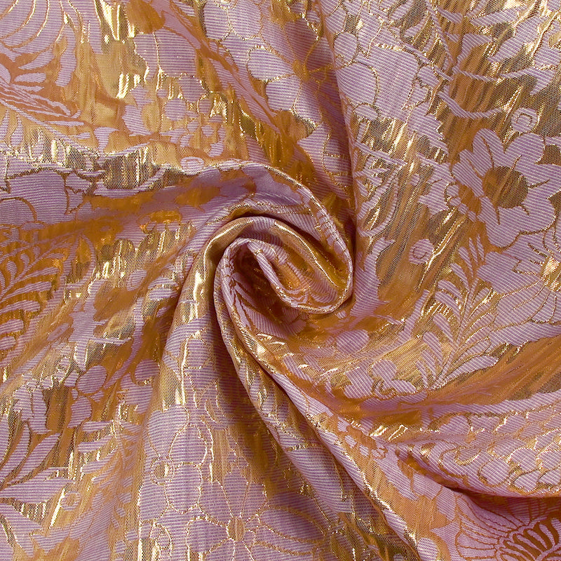 Brocart lamé Pénélope doré et lilas