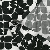 Viscose printed Bauhaus black on white background