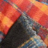 Laine mélangée fine à carreaux marron et orange