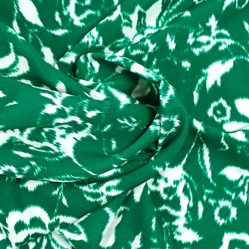 Green vegetable print polyester