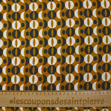 Retro printed viscose with caramel background