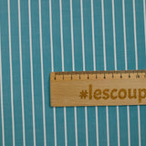 Popeline de coton tissée-teinte rayée 11mm océan