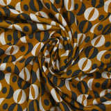 Retro printed viscose with caramel background