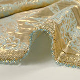 Brocart lamé Constance doré et bleu